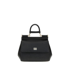 Dolce & Gabbana Black Calf Leather Bos Taurus Handbag