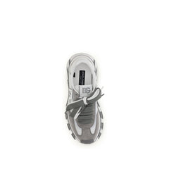 Dolce & Gabbana Gray Calf Leather Bos Taurus Athletic Sneakers