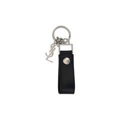 Saint Laurent Black Calf Leather Bos Taurus Keychain