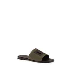 Dolce & Gabbana Bicolor Cotton Flat Sandals