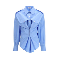 Alexander McQueen Blue Cotton Dress Shirt
