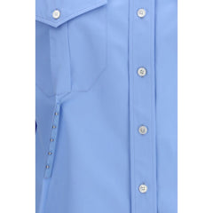 Alexander McQueen Blue Cotton Dress Shirt