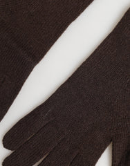 Dolce & Gabbana Brown Cashmere Knitted Elbow Length Mitten Gloves