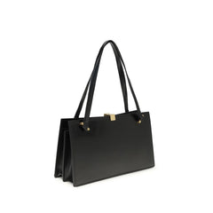 Versace Black Calf Leather Bos Taurus Shoulder Bag