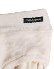 Dolce & Gabbana Off White Logo Silk Men Briefs Underwear