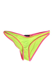 Dolce & Gabbana Yellow Pink Nylon Bottom Beachwear Bikini Underwear