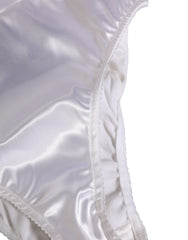 Dolce & Gabbana White Silk Satin Lingerie Panty Brief Underwear