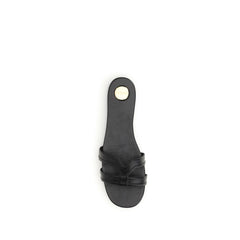 Saint Laurent Black Calf Leather Bos Taurus Sandals