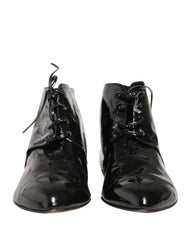 Dolce & Gabbana Black Leather AnkleBoots Shoes