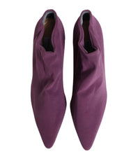 Dolce & Gabbana Shoes Purple Suede Ankle Boots Shoes