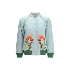 Valentino Blue Silk Bomber