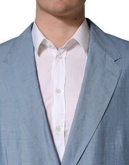 Dolce & Gabbana Light Blue Single Breasted Men Jacket Blazer