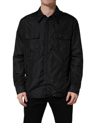 Dolce & Gabbana Black Logo Plaque Long Sleeves Shirt Jacket