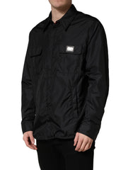 Dolce & Gabbana Black Logo Plaque Long Sleeves Shirt Jacket