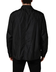 Dolce & Gabbana Black Logo Plaque Long Sleeves Shirt Jacket