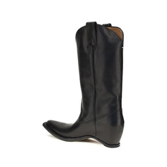 Maison Margiela Black Calf Leather Bos Taurus Ankle Boots
