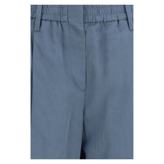Brunello Cucinelli Blue Cotton Casual Pants