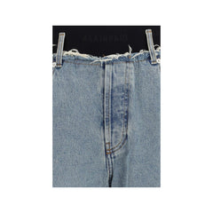 ALAINPAUL Blue Cotton High-Waisted Jean