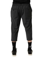 Dolce & Gabbana Dark Gray Wool Cropped Chino Trouser Pants