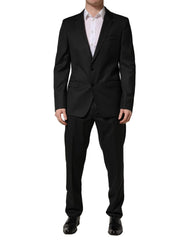 Dolce & Gabbana Black Wool 2 Buttons Formal 2 Piece Suit