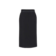 Fendi Black Virgin Wool Midi Skirt
