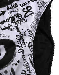 Dolce & Gabbana Black White Graphic Logo High Brief Underwear