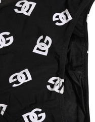 Dolce & Gabbana White Black Logo Waistband Midi Brief Underwear