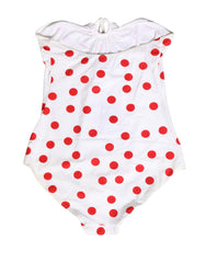 Dolce & Gabbana White Polka Dot One-Piece Swimsuit Swimwear