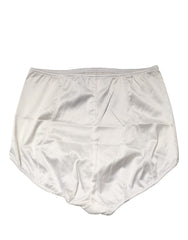Dolce & Gabbana White Silk Blend High Waist Girdle Panty Underwear