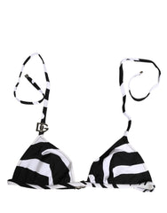 Dolce & Gabbana Black White Zebra Bikini Top Bottom Swimwear