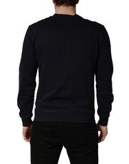 Dolce & Gabbana Black Logo Plaque Jersey Sweatshirt Cotton Sweater