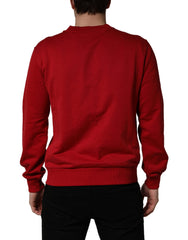 Dolce & Gabbana Red Cotton DG Logo Jersey Sweatshirt Sweater