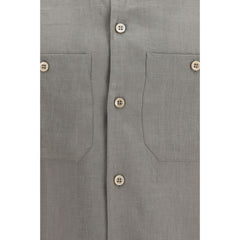 Brunello Cucinelli Bicolor Linen Dress Shirt