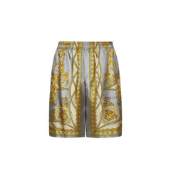 Versace Gray Silk Bermuda Shorts