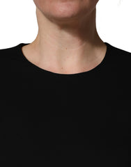 Dolce & Gabbana Black Viscose Lace Long Sleeves Mini Dress