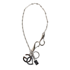 Dolce & Gabbana Silver Tone DG Logo Keychain Key Holder Bag Charm Keyring