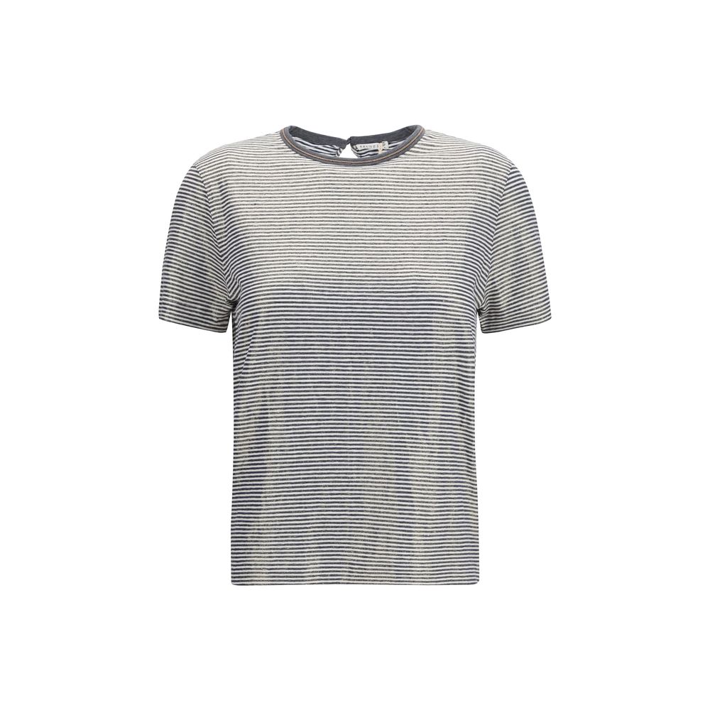 Brunello Cucinelli Multicolor Linen T-Shirt