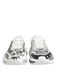 Dolce & Gabbana White Daymaster Graffiti Low Top Sneakers Shoes