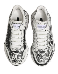 Dolce & Gabbana White Daymaster Graffiti Low Top Sneakers Shoes