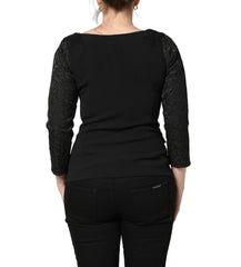 Dolce & Gabbana Dark Gray Button Fastening Lace Trimmed Blazer Jacket