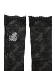Dolce & Gabbana Black Floral Lace Nylon Stretch Knee Socks