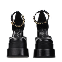 Versace Black Leather Platform Pumps