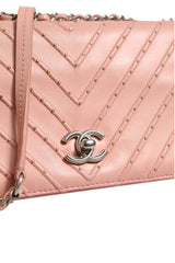 Chanel Small Classic Double Flap Bag Light Pink Chevron