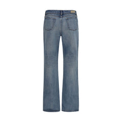 Alexander McQueen Blue Cotton Straight-Leg Jeans
