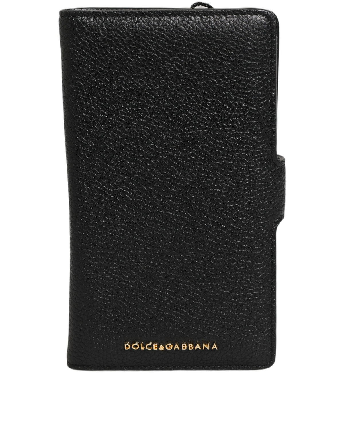 Dolce & Gabbana Case Flip Cover Black Calf Leather iPhone11 PRO Phone