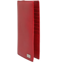 Dolce & Gabbana Red Dauphine Leather ID Men Card Holder Bifold Wallet