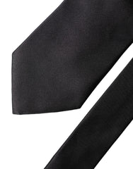 Dolce & Gabbana Brown Logo Embroidery Silk Adjustable Men Necktie Tie