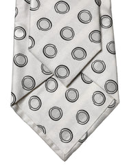 Dolce & Gabbana White Gray Polka Dot Silk Adjustable Women Necktie Tie