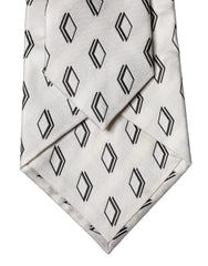 Dolce & Gabbana White Patterned Silk Adjustable Women Tied Necktie Tie