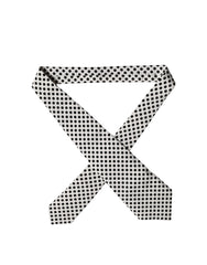 Dolce & Gabbana White Black Polka Dot Silk Adjustable Women Necktie Tie
